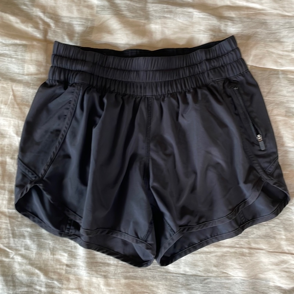 Lululemon black Track That short, size 8